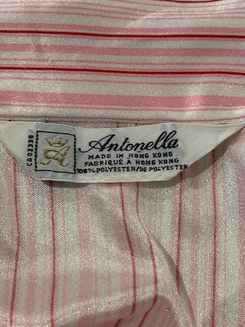 Vintage 70s Candy Cane Striped Tie Blouse Size Small - Picture 14 of 15